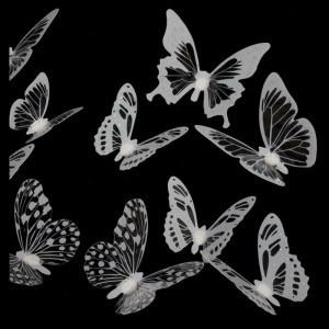 3D Schmetterling Wandsticker Schwarz & Weiß | 18er-Set Deko