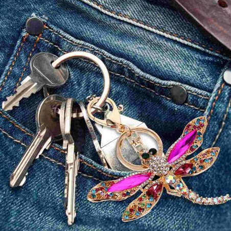 Bunter Libellen Schlüsselanhänger mit Strass | 1001bees.com
