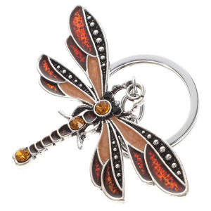 Schlüsselanhänger Gelbe Libelle mit Strass - 1001 Bienen