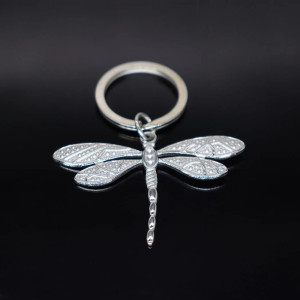 Funkelnder Libellen-Schlüsselanhänger mit Strass | Edles Geschenk
