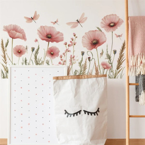Vinyl-Wandtattoo mit Blume & Libelle | Aufkleber | 1001bees