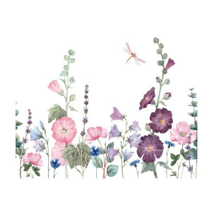 Wandaufkleber Lila Ranken & Libelle - 60x60 cm | 1001bees.com
