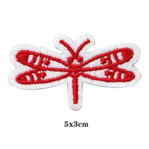 Aufnäher Rote Libelle 3D mit Perlen | 1001bees.com