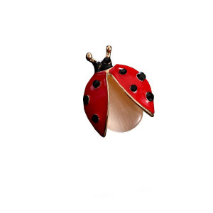 Süße Marienkäfer-Brosche aus Emaille | Geschenk für Frauen
