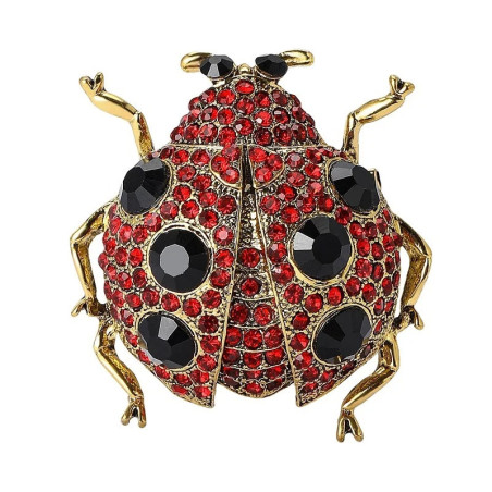 Strahlende Marienkäfer-Brosche – Einzigartiger Insektenschmuck