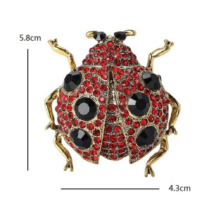 Strahlende Marienkäfer-Brosche – Einzigartiger Insektenschmuck