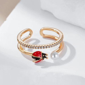 Marienkäfer Ring 925 Silber 'Prinzessin' | Süßer Damenschmuck