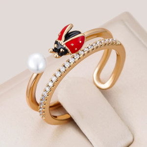 Marienkäfer Ring 925 Silber 'Prinzessin' | Süßer Damenschmuck
