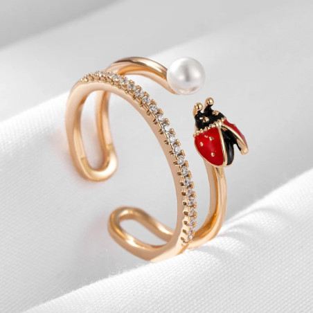 Marienkäfer Ring 925 Silber 'Prinzessin' | Süßer Damenschmuck