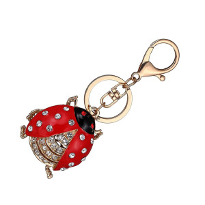 Funkelnder Marienkäfer Schlüsselanhänger mit Zirkonia | Süßes Geschenk