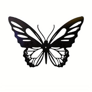 Einzigartiger Schmetterling Aufkleber aus Metall | Schwarz & Weiß