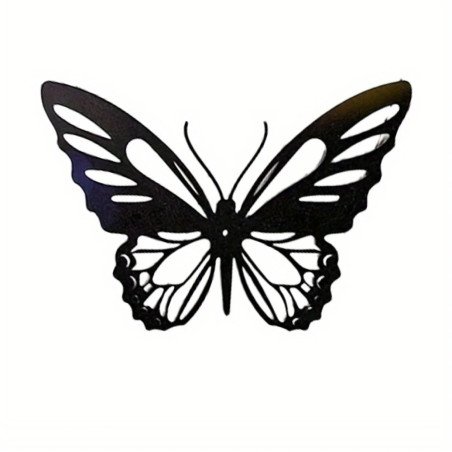 Einzigartiger Schmetterling Aufkleber aus Metall | Schwarz & Weiß