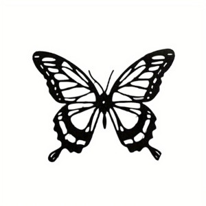 Einzigartiger Schmetterling Aufkleber aus Metall | Schwarz & Weiß