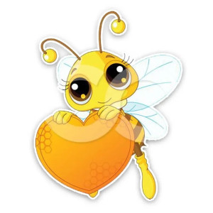 Bienen-Aufkleber "Honigherz" | Süßer & robuster PVC-Sticker