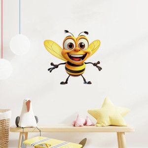 Aufkleber Lächelnde Biene | Süßer & robuster PVC-Sticker