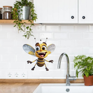 Lustiger Bienen-Aufkleber | Fröhlicher & robuster PVC-Sticker