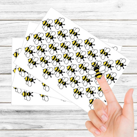 Mini Bienen Aufkleber | Bogen mit 70 süßen Stickern (2 cm)