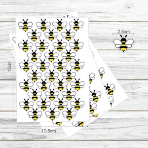 Mini Bienen Aufkleber | Bogen mit 70 süßen Stickern (2 cm)