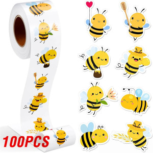 Rolle mit 500 lustigen Bienen-Aufklebern | Süße Sticker