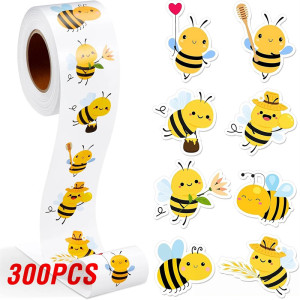 Rolle mit 500 lustigen Bienen-Aufklebern | Süße Sticker