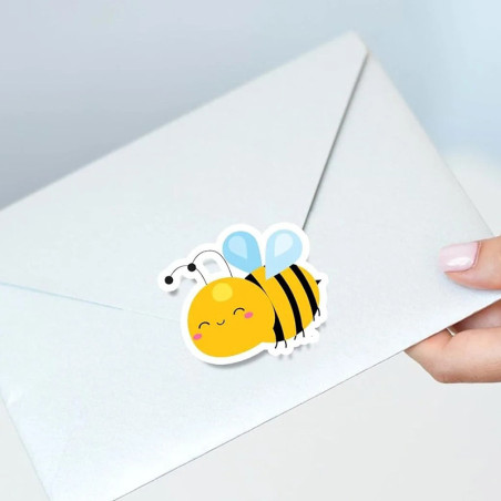 Rolle mit 500 lustigen Bienen-Aufklebern | Süße Sticker