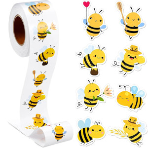 Rolle mit 500 lustigen Bienen-Aufklebern | Süße Sticker