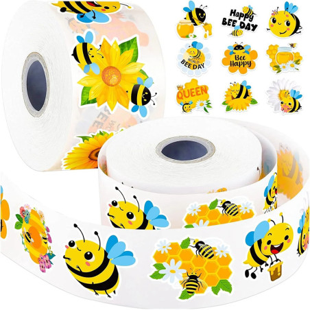 Rolle mit 500 Bienen-Aufklebern | Sticker für Imker & DIY