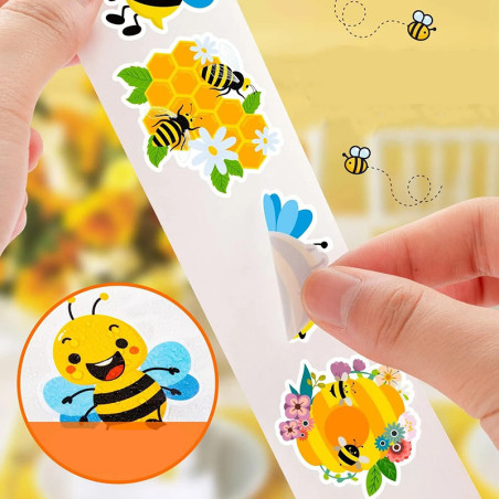 Rolle mit 500 Bienen-Aufklebern | Sticker für Imker & DIY
