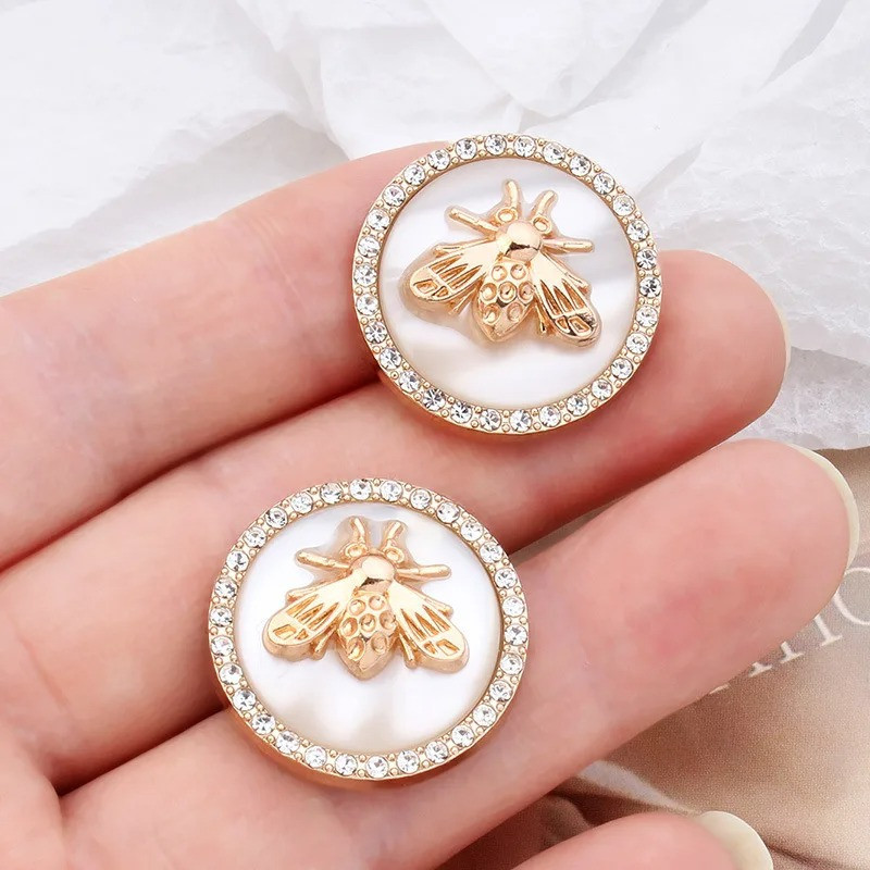 Kaiserlicher Bienenknopf | 6er-Set elegante Knöpfe mit Strass