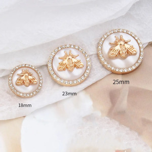 Kaiserlicher Bienenknopf | 6er-Set elegante Knöpfe mit Strass