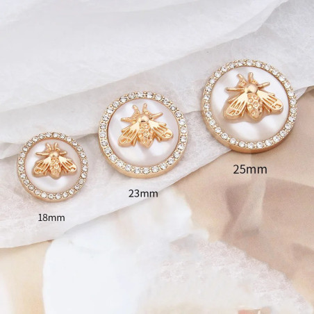 Kaiserlicher Bienenknopf | 6er-Set elegante Knöpfe mit Strass