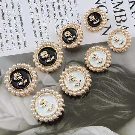 Vintage Nähknopf 'Kaiserliche Rose' | 10er-Set schicke Knöpfe