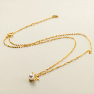 Elegante Bienenkette mit Perle | Echter 925 Silberschmuck