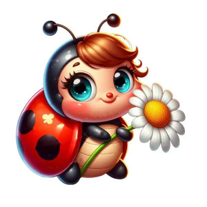 Süßer Marienkäfer Sticker 'Blume der Zärtlichkeit' | 1001Bees