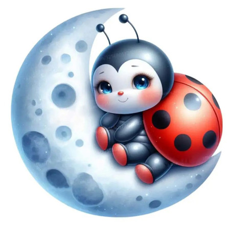 Marienkäfer Aufkleber "Mystischer Mond" | Süßer Deko Sticker