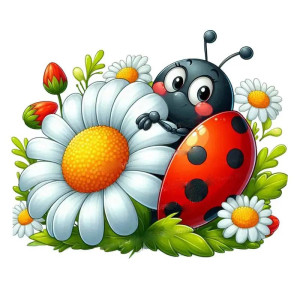 Aufkleber Marienkäfer "Frühlingsgeheimnis" – Elegant & Langlebig