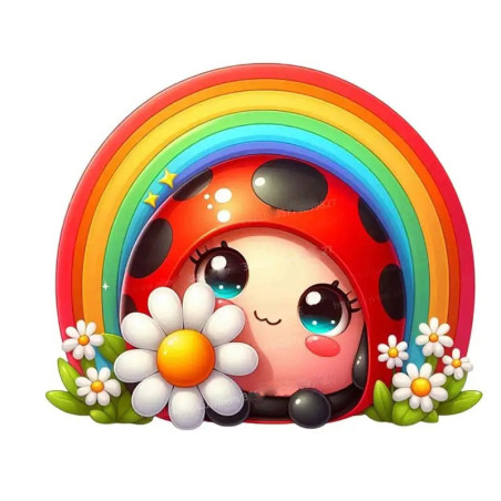 Zauberhafter Marienkäfer Regenbogen Aufkleber | Süß & Langlebig