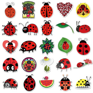 Marienkäfer Aufkleber Set – 50 bunte & einzigartige Sticker