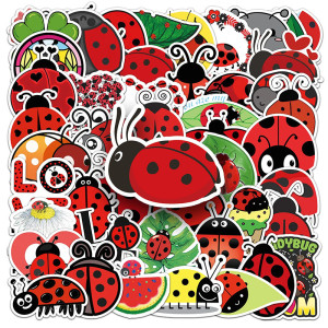 Marienkäfer Aufkleber Set – 50 bunte & einzigartige Sticker