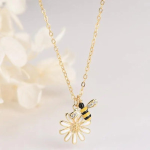 Bienen Halskette "Gänseblümchenglanz" | Gold & Elegant
