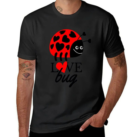 Love Bug T-Shirt Herren | Süßes Marienkäfer Motiv Geschenk