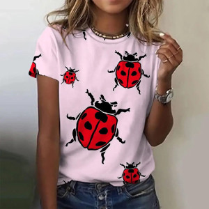 Marienkäfer T-Shirt Damen 'Zartrosa' | Süß & aus 100% Baumwolle
