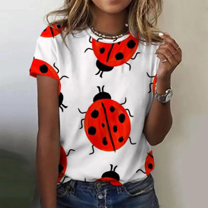 Marienkäfer T-Shirt Damen 'Verspielte Grafik' | 100% Baumwolle