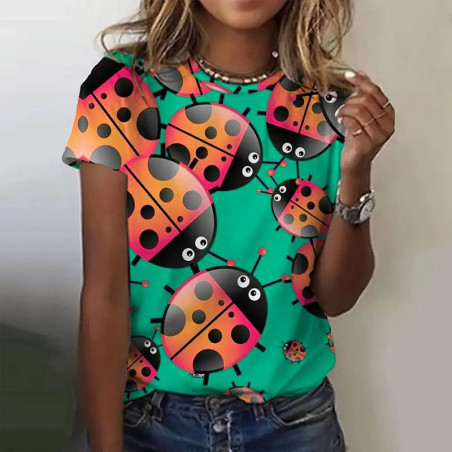Marienkäfer T-Shirt für Damen | Süßes Design & Bunte Farben