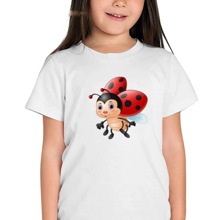 T-Shirt Frecher Marienkäfer & Blume | 100% Baumwolle | Süß