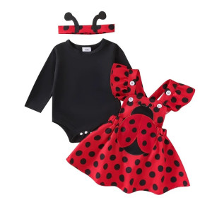Marienkäfer Strampler-Set für Mädchen | Süßes 3-teiliges Outfit