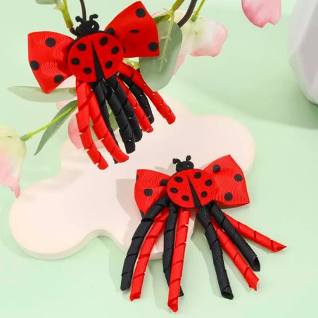 Marienkäfer Haarspangen – Süßer Haarschmuck mit Schleife
