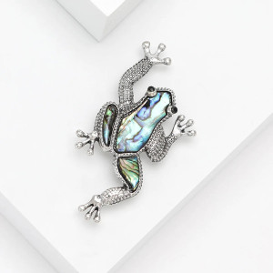 Frosch Brosche mit Abalone-Perlmutt | Symbolischer Schmuck