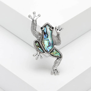 Frosch Brosche mit Abalone-Perlmutt | Symbolischer Schmuck