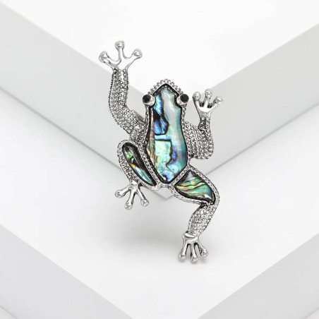 Frosch Brosche mit Abalone-Perlmutt | Symbolischer Schmuck